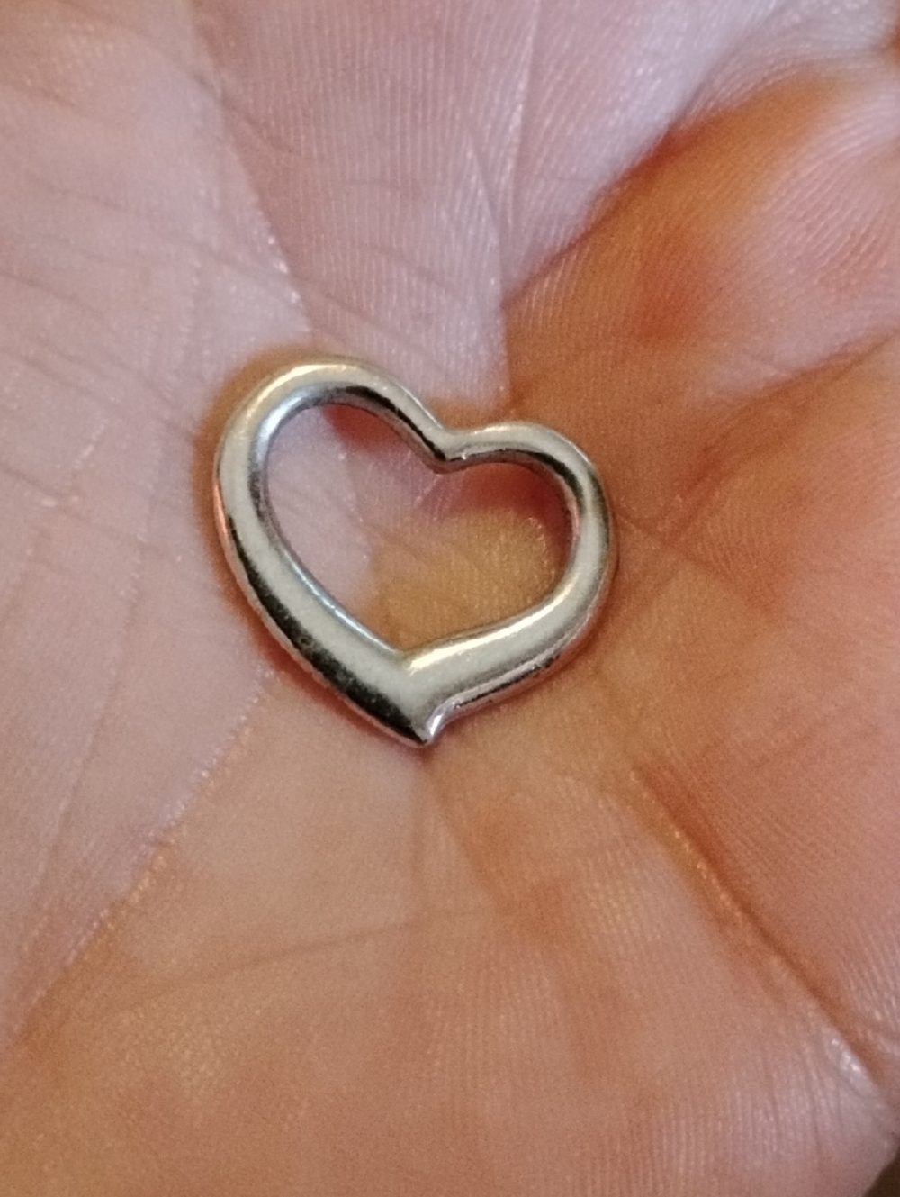 925 Floating Heart Marked Sterling